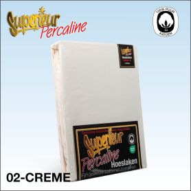 Crème katoenen percaline hoeslaken superieur.