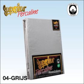 Perkal Katoenen Hoeslaken Grijs