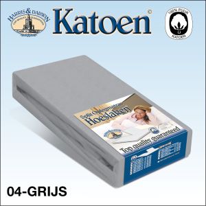 Split topper katoen hoeslaken grijs