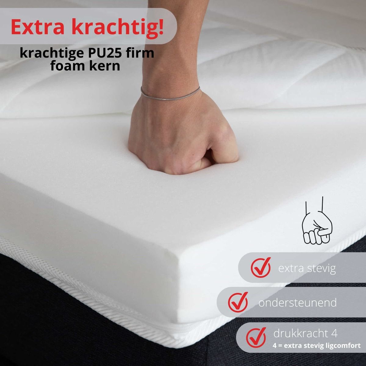 BedStory Topper 120 x 200 cm, 10 cm hoogte matrastopper van gel traagschuim