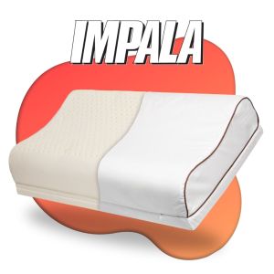 Impala latex contour hoofdkussen. Aanpasbaar latex hoofdkussen met neksteun randen