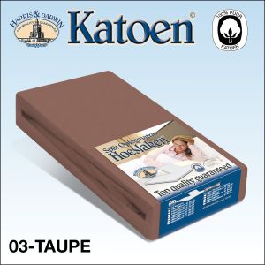 Split Topper Katoen Hoeslaken Taupe