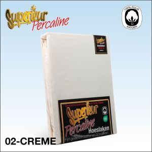 Crème katoenen percaline hoeslaken superieur.