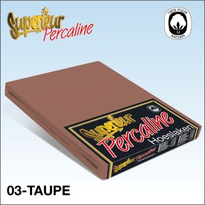 Perkal Katoenen Hoeslaken Taupe