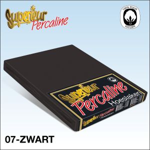 Perkal Katoenen Hoeslaken Zwart