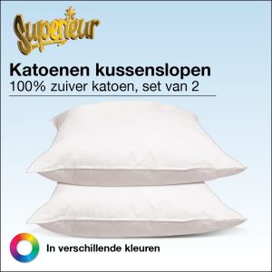 Set van 2 katoenen kussenslopen op de kussenmaat 60x70cm