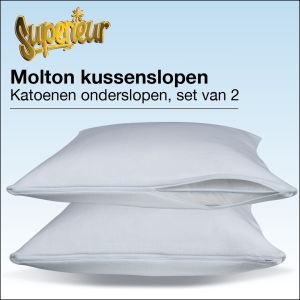 Set van 2 beschermende molton onderslopen op de kussenmaat 60x70cm