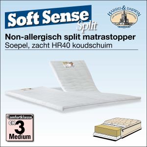 SoftSense SPLIT-Topper HR40 Koudschuim luxe matrastopper met split uitvoering