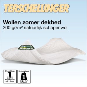 Dun zomer wollen dekbed Terschellinger, natuurlijke schapenwol.