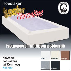 Percaline Katoenen Hoeslakens 160x210/220cm