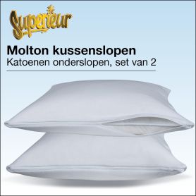 Set van 2 beschermende molton onderslopen op de kussenmaat 60x70cm