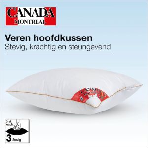 Stevig veren hoofdkussen Montreal voor krachtige ondersteuning, mannen kussen.
