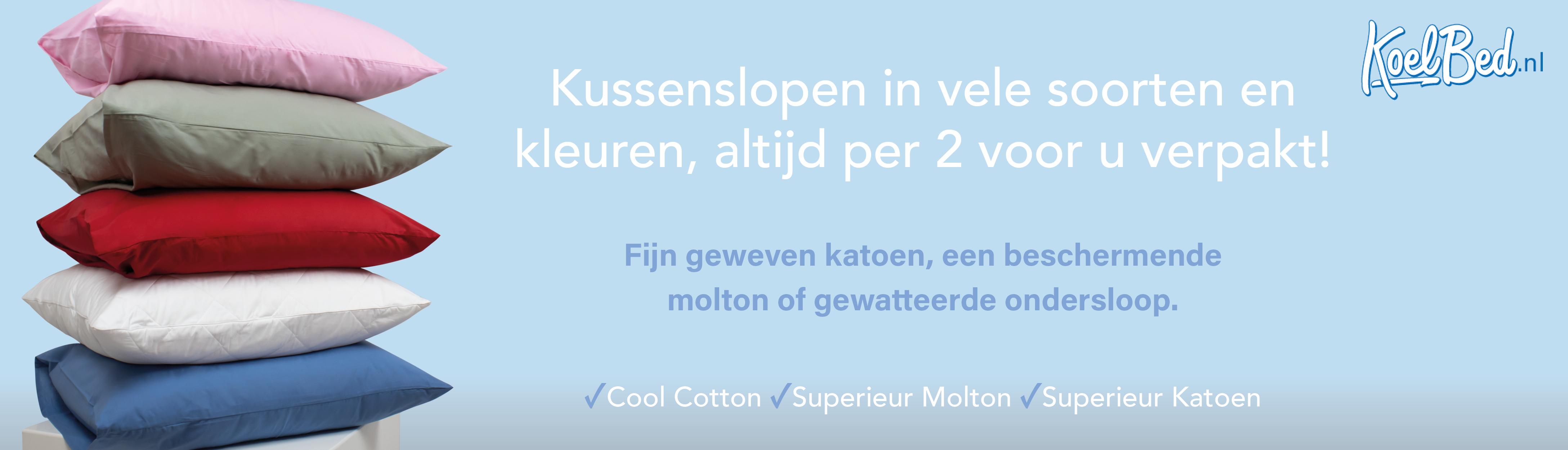 Koelbed katoenen kussenslopen sets banner