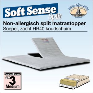 SoftSense SPLIT-Topper HR40 Koudschuim luxe matrastopper met split uitvoering
